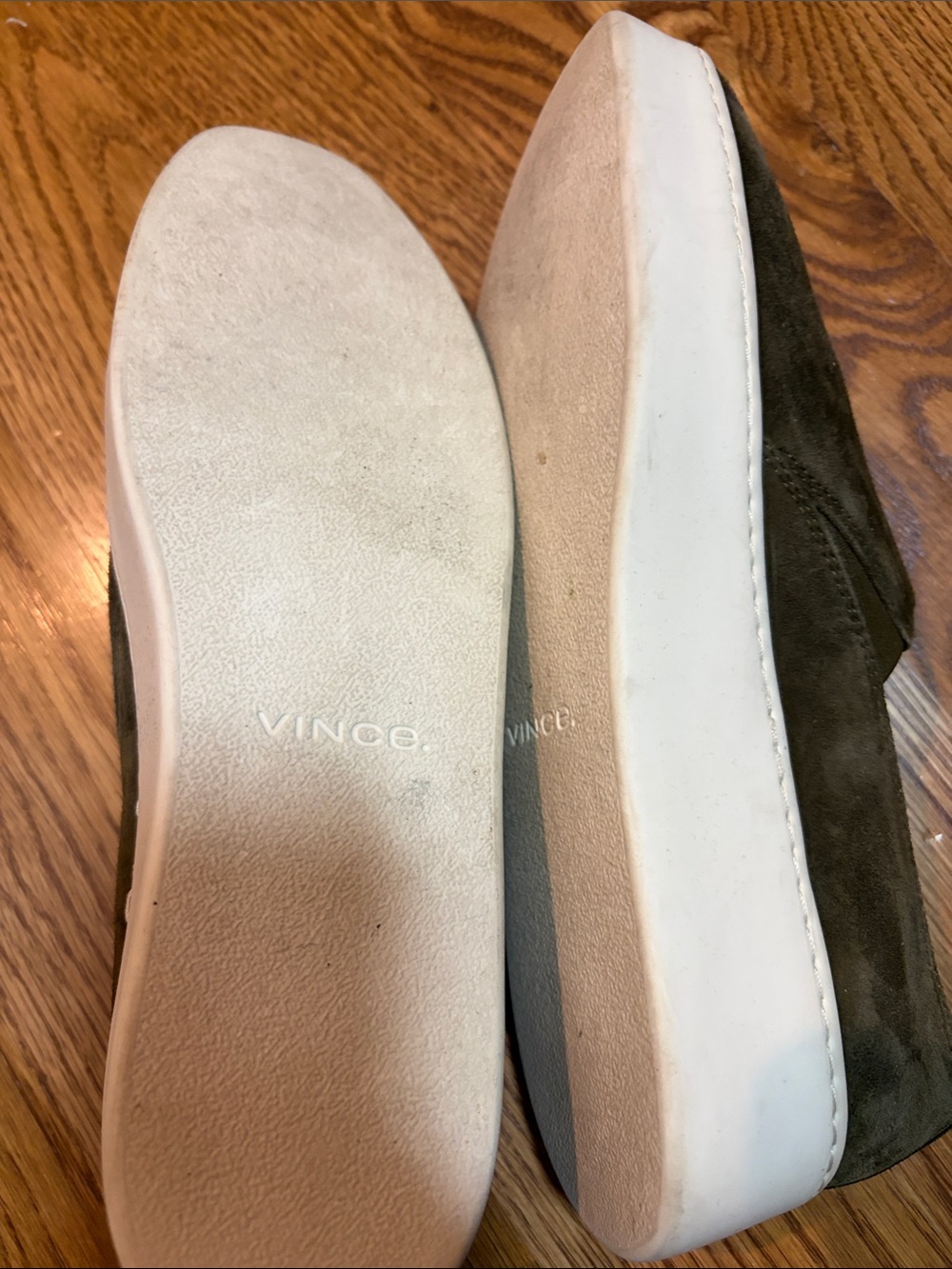 Vince Olive Suede Slip-On Loafers - Picture 4 of 5